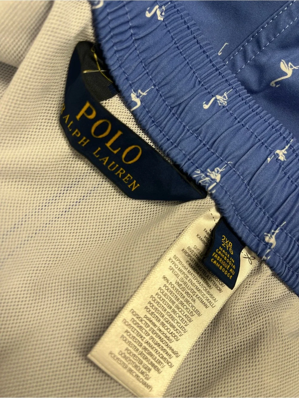 Polo Ralph Lauren Flamingo Blue Swim Trunks Shorts 2XB TG